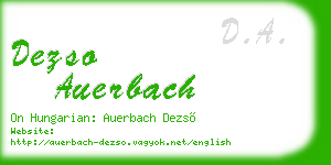 dezso auerbach business card